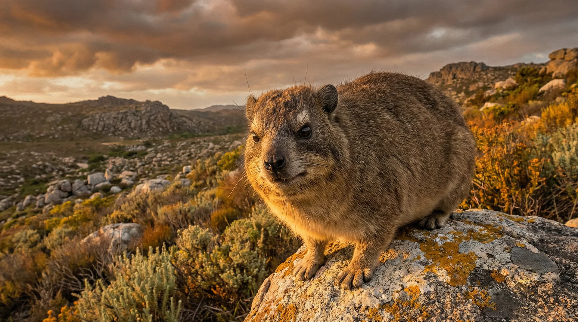 A majestic dassie surveying its rocky domain